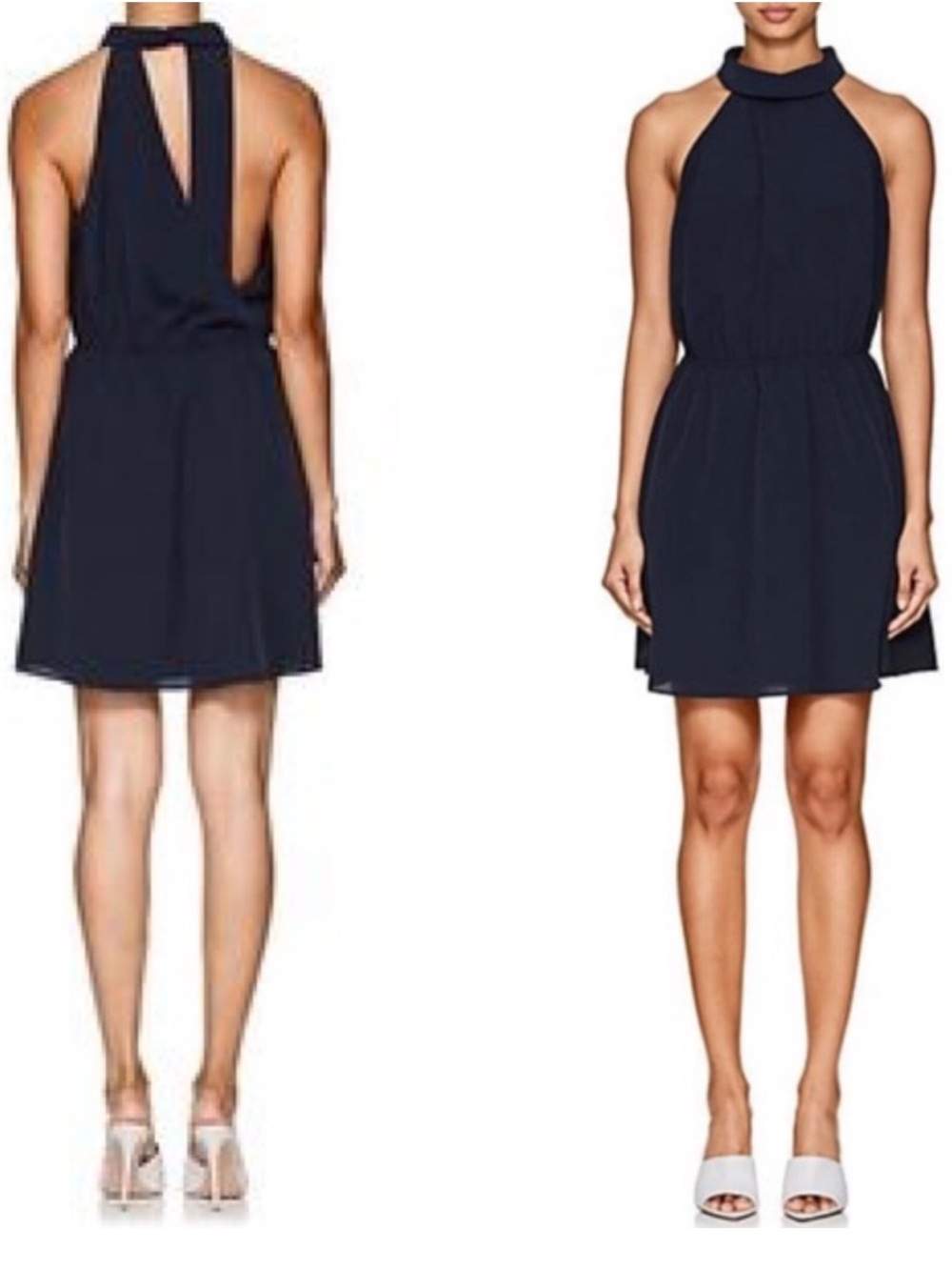 Haute Hippie Halter Sleeveless Dress Navy XS